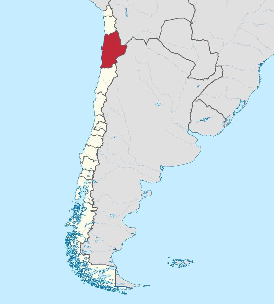 Kaart van Chili, antofagasta