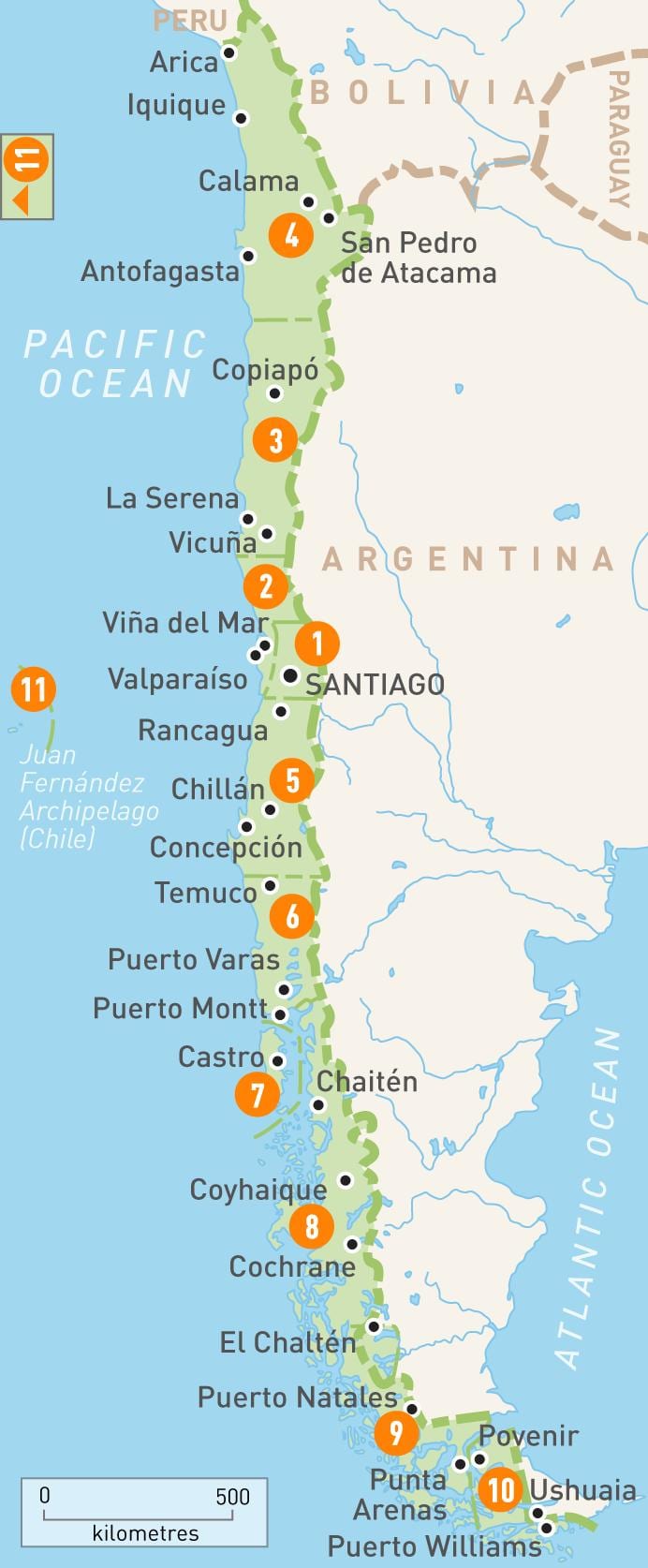 Chili provinsies kaart
