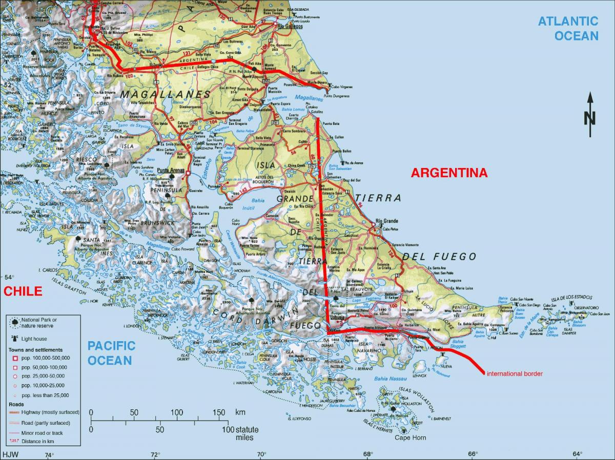 suid-Chili kaart