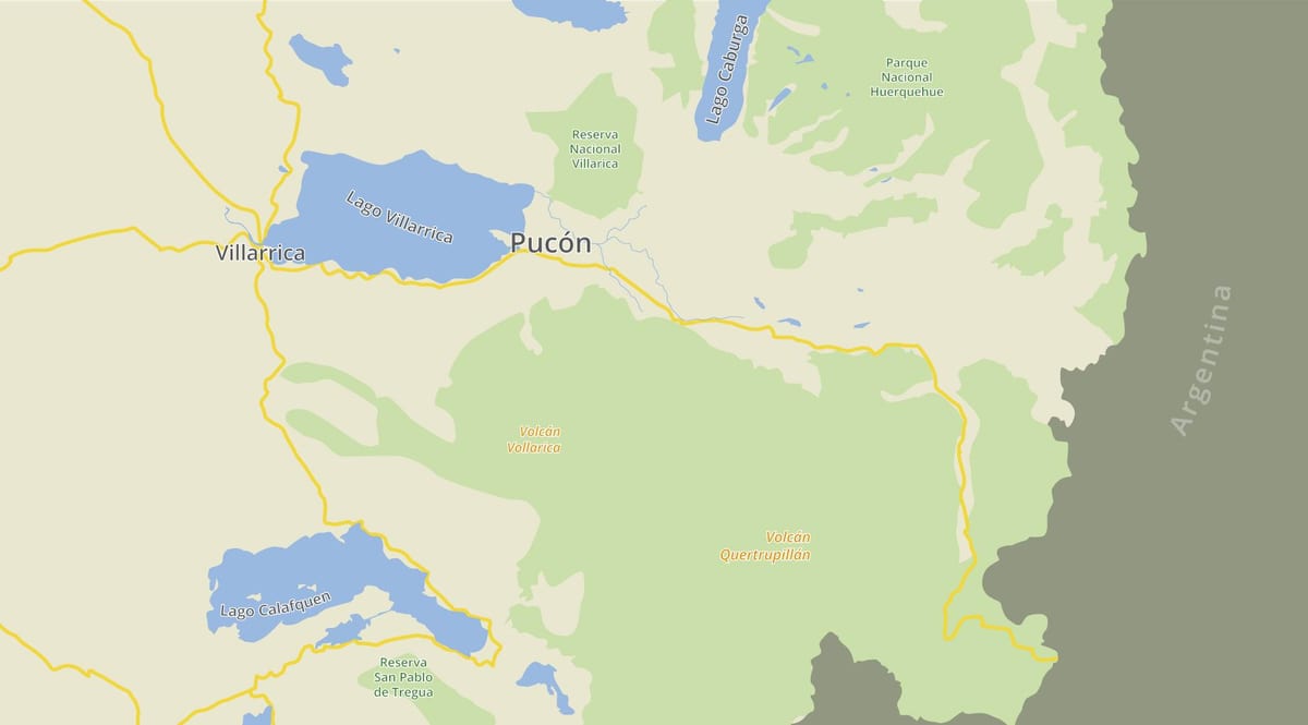 Kaart van pucon Chili