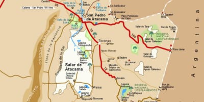 Atacama-woestyn, Chili kaart