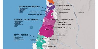 Chili wyn land kaart